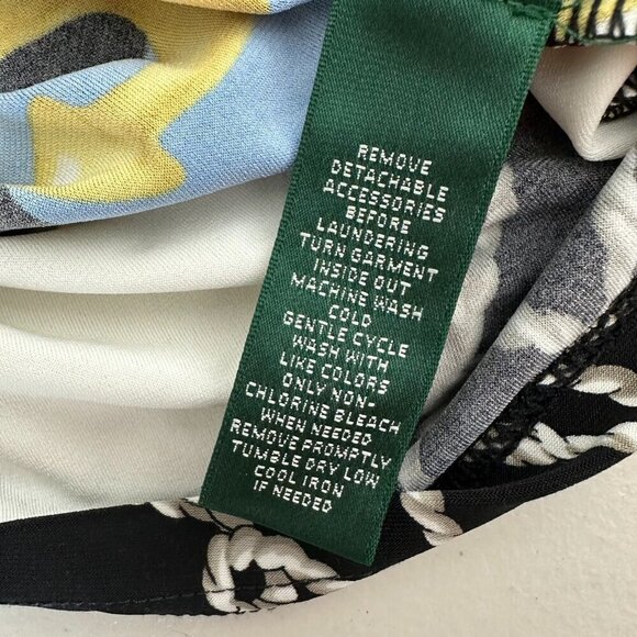 Ralph Lauren Anchor Dress Size M Black Sleeveless Boat Nautical Chain Vintage - Picture 12 of 13